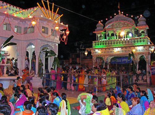 Crowd in Radha Krishna temple